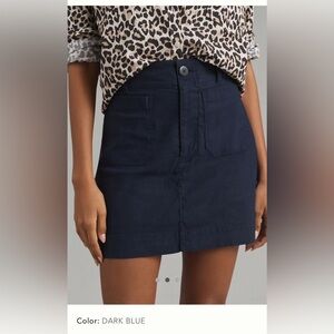 Anthropologie Dark Blue Mini Skirt